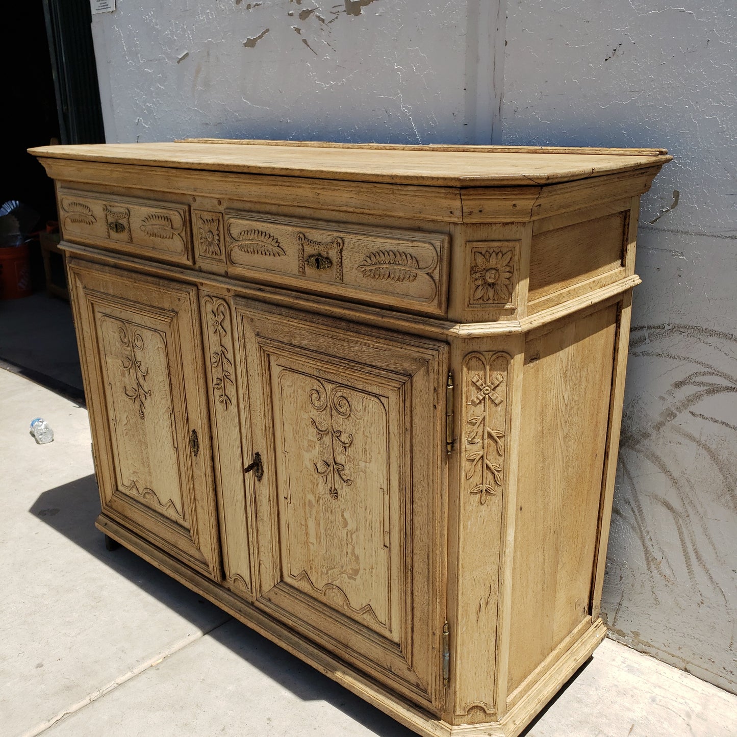 Bleached French Antique Sideboard