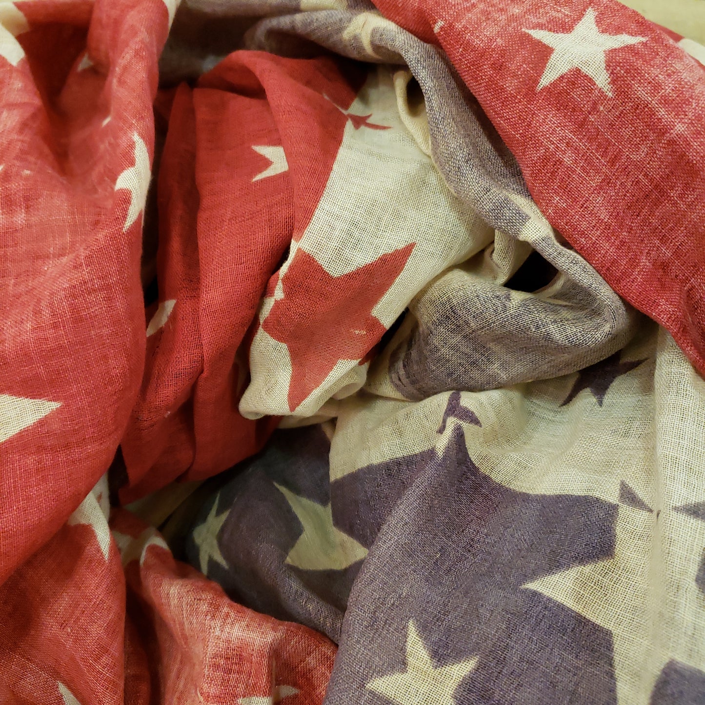 American Flag Linen Fabric