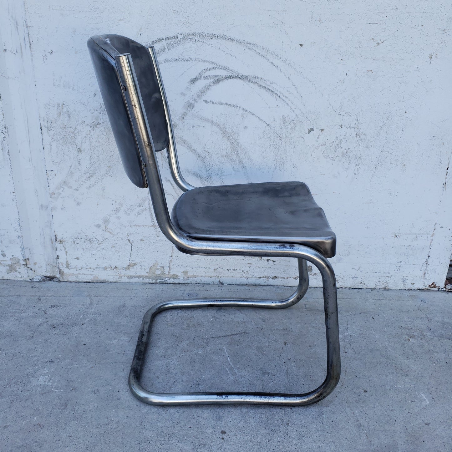 Set of 4 Stripped Metal Chairs