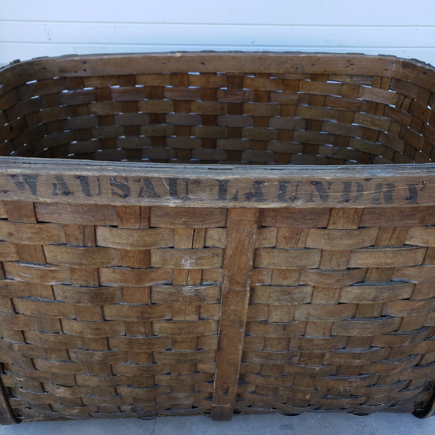 XL Dark Woven Basket - “Wausau Laundry Co.”