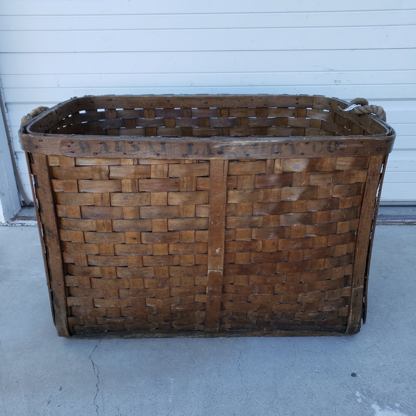 XL Dark Woven Basket - “Wausau Laundry Co.”