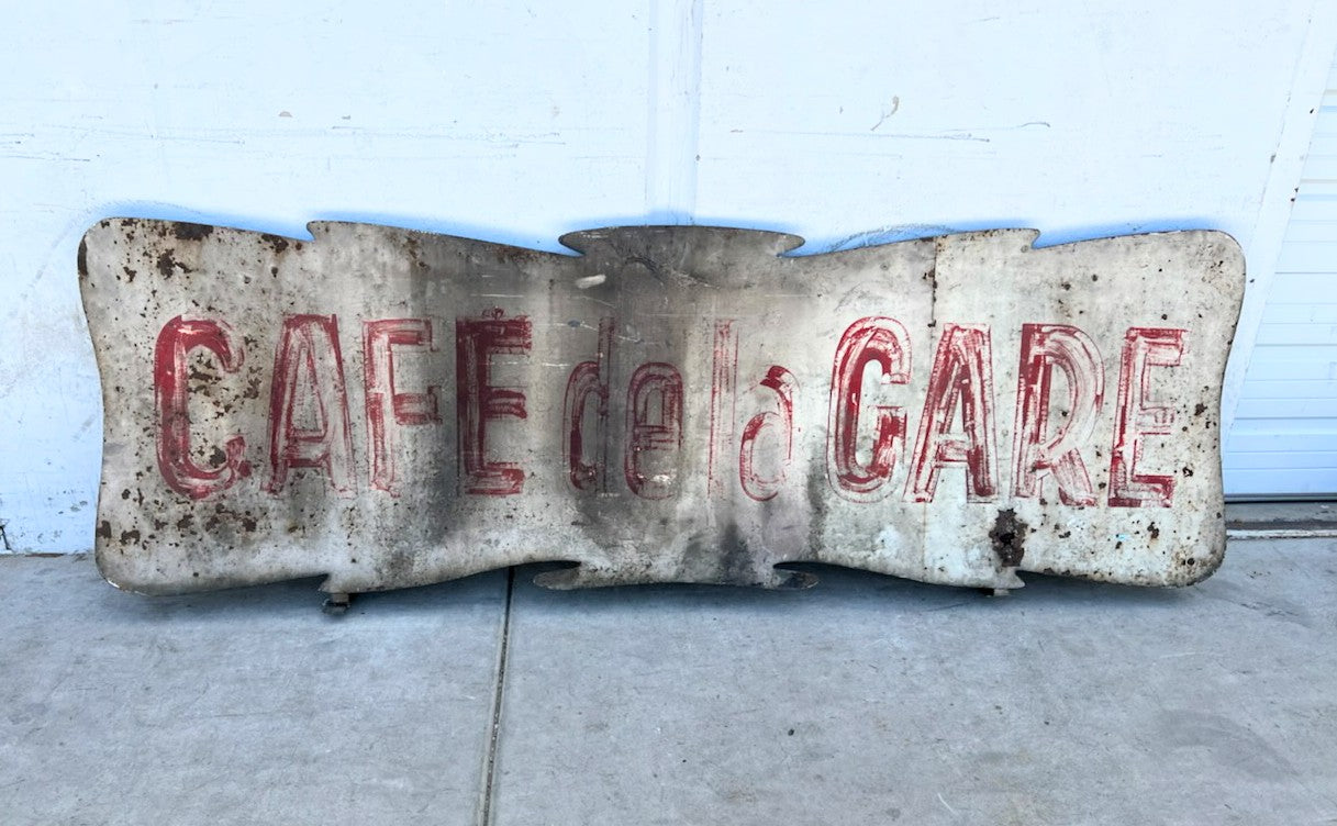 Cafe de la Gare French Metal Sign