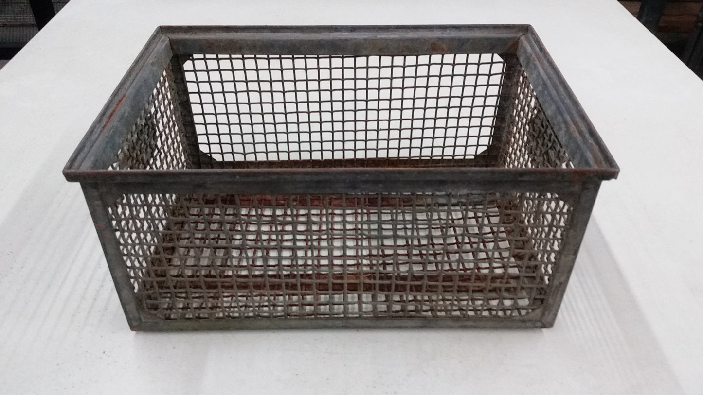 Heavy Industrial Metal Mesh Crate with Handles