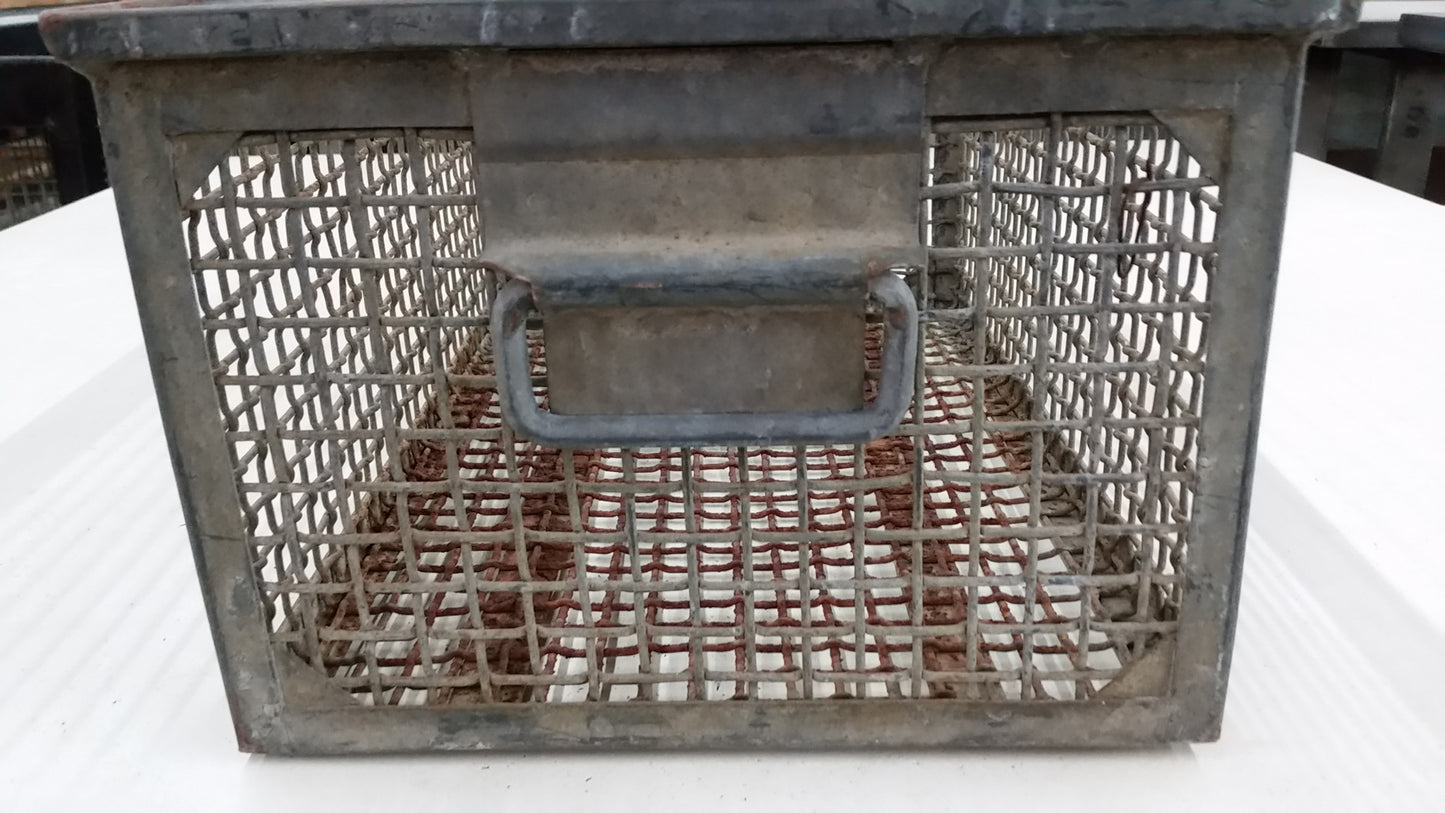 Heavy Industrial Metal Mesh Crate with Handles