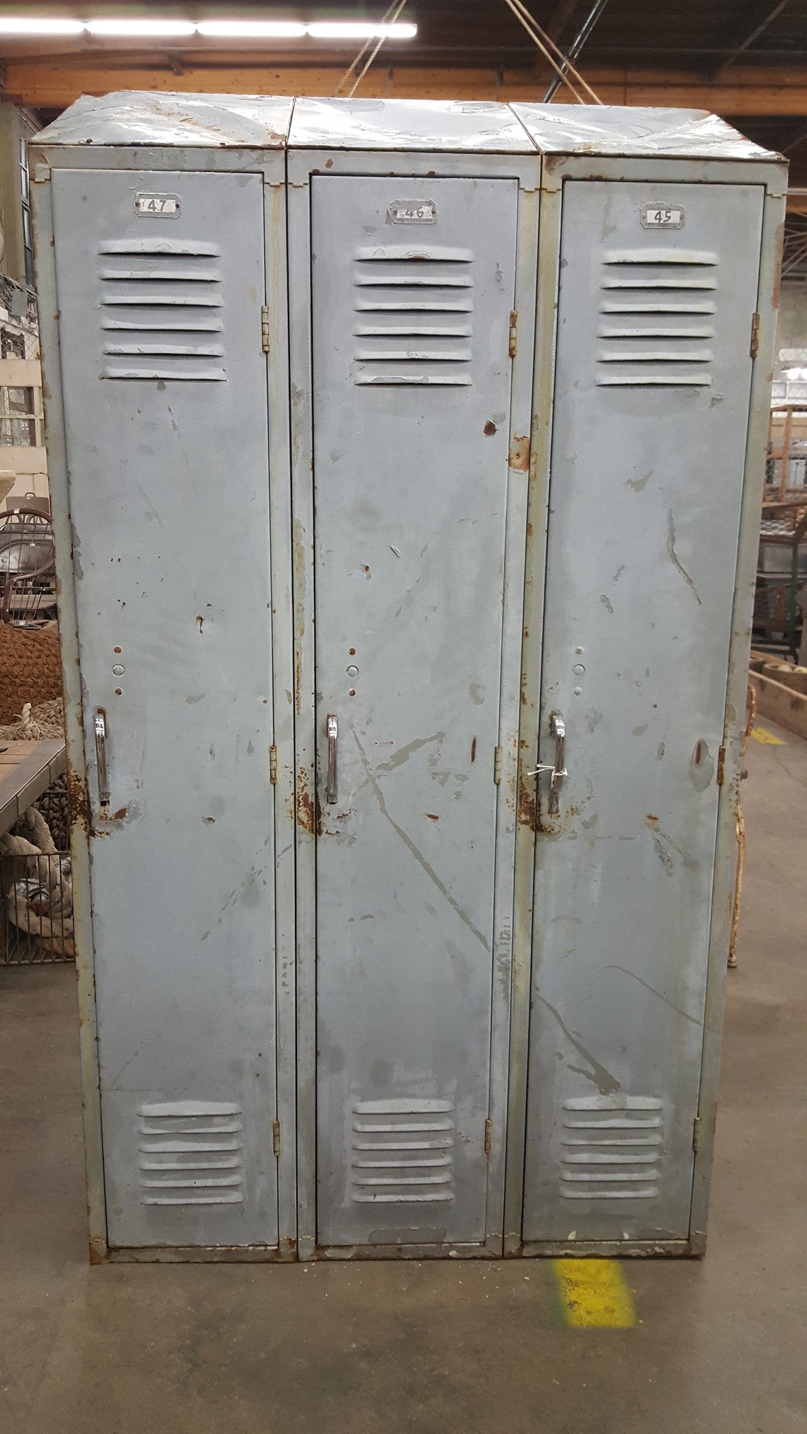 Set of 6 Double-Sided Gray Lockers