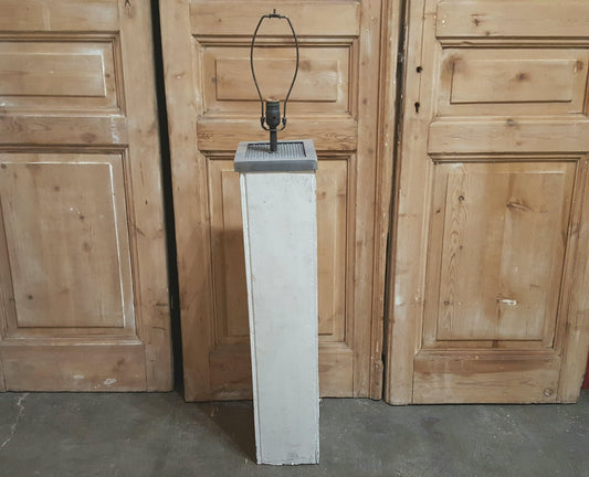 Repurposed White Rectangular Column Floor Lamp / Light