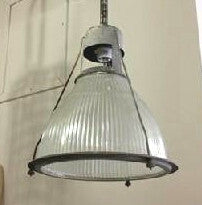 Industrial Ribbed Glass Pendant Factory Light