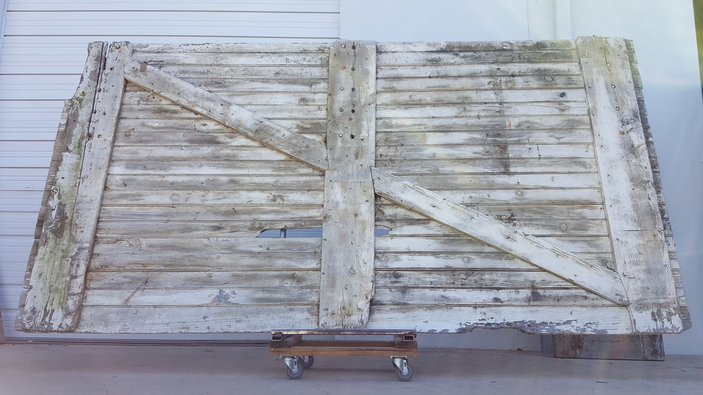 Pair of Antique White Barn Doors
