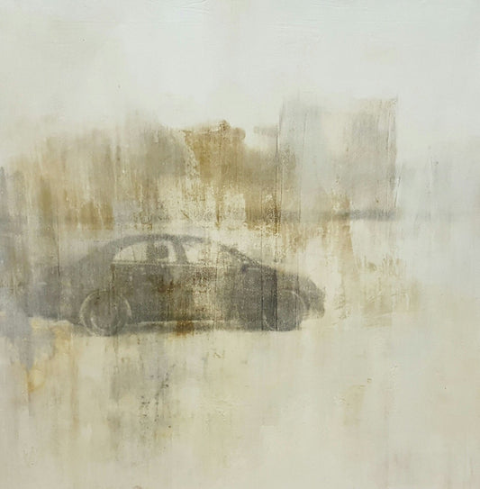 "Car in Snow Field" Mixed Media by Dominic Tortorici