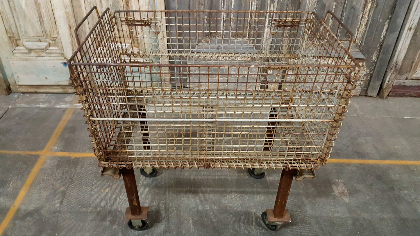 Industrial Steel Facory Basket on Wheels