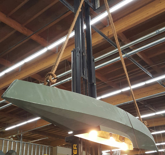 Repurposed Kayak Pendant Light