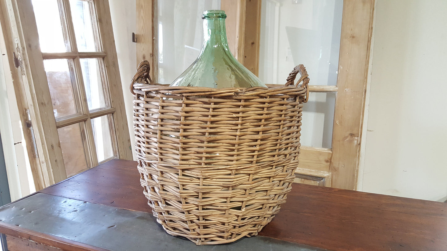 Vintage Clear Glass Demijohn Bottle