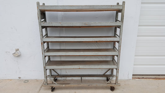 5 Tier Antique Gray Rolling Rack