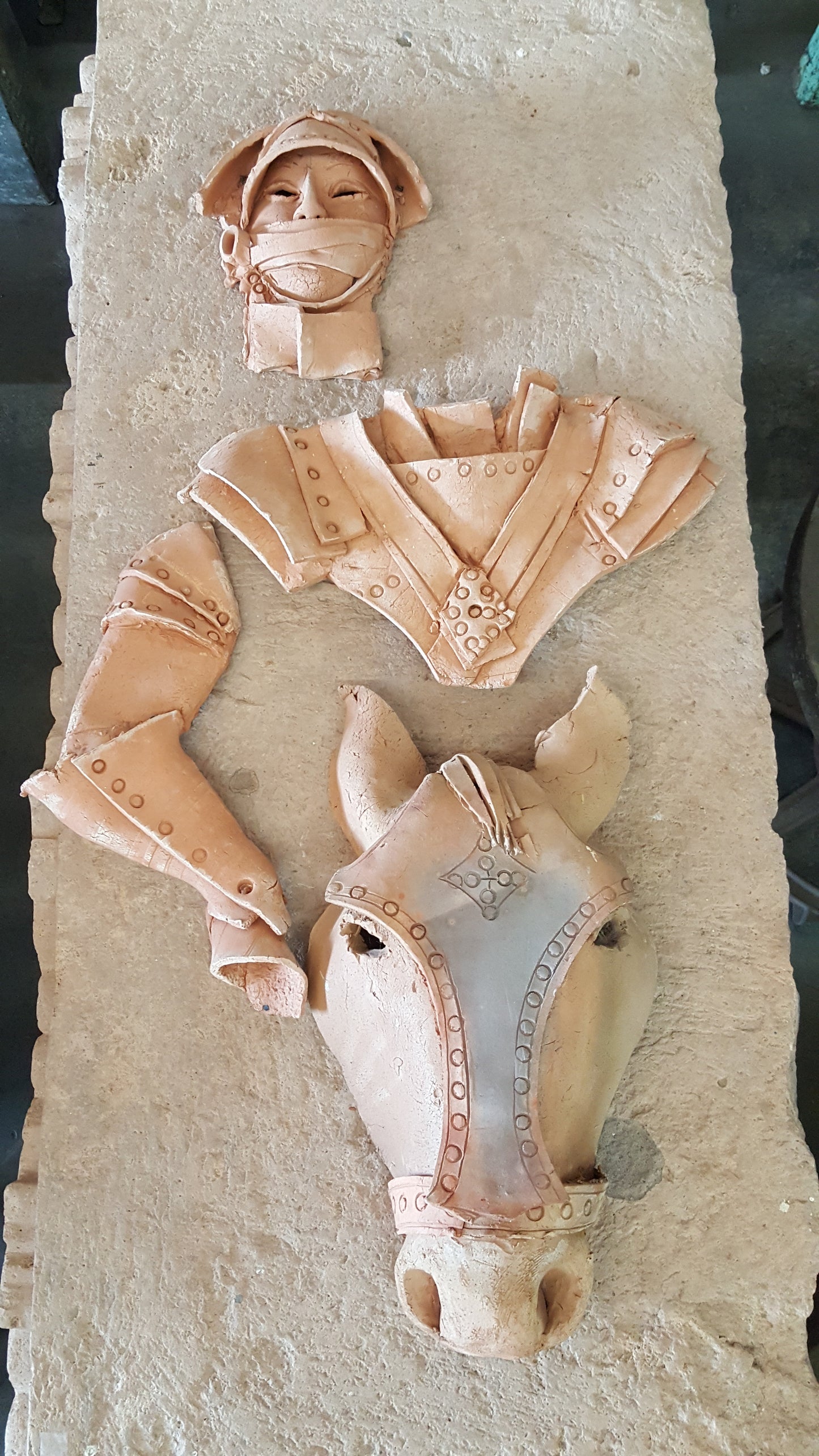 Terracotta Horseman Sculpture