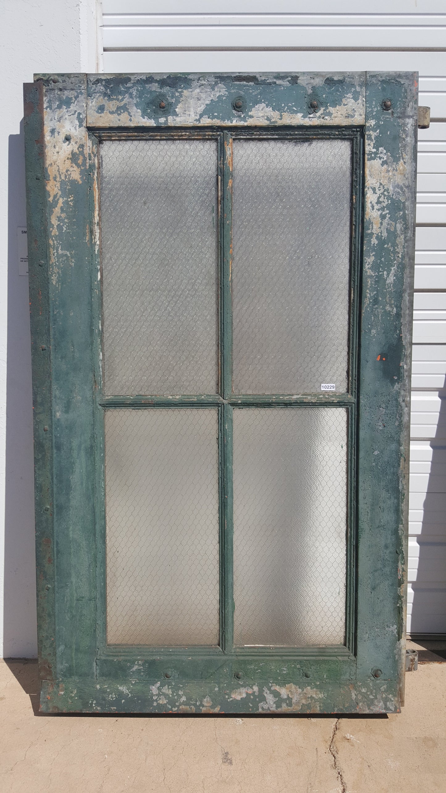 4 Lite Chickenwire Glass Single Metal Factory Door