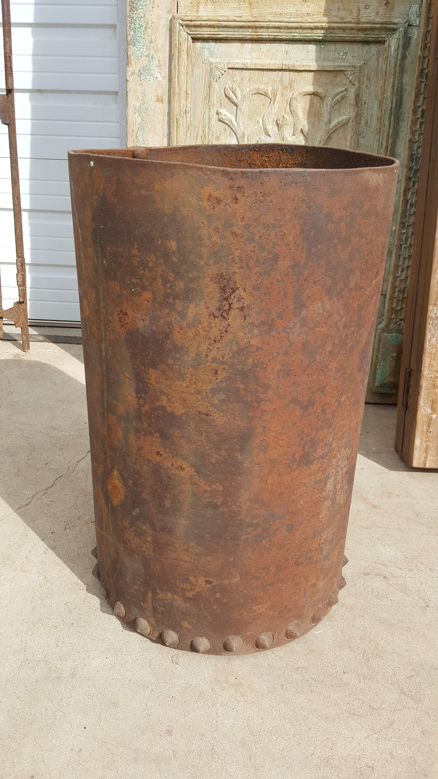 Tank Table Base with Rivets