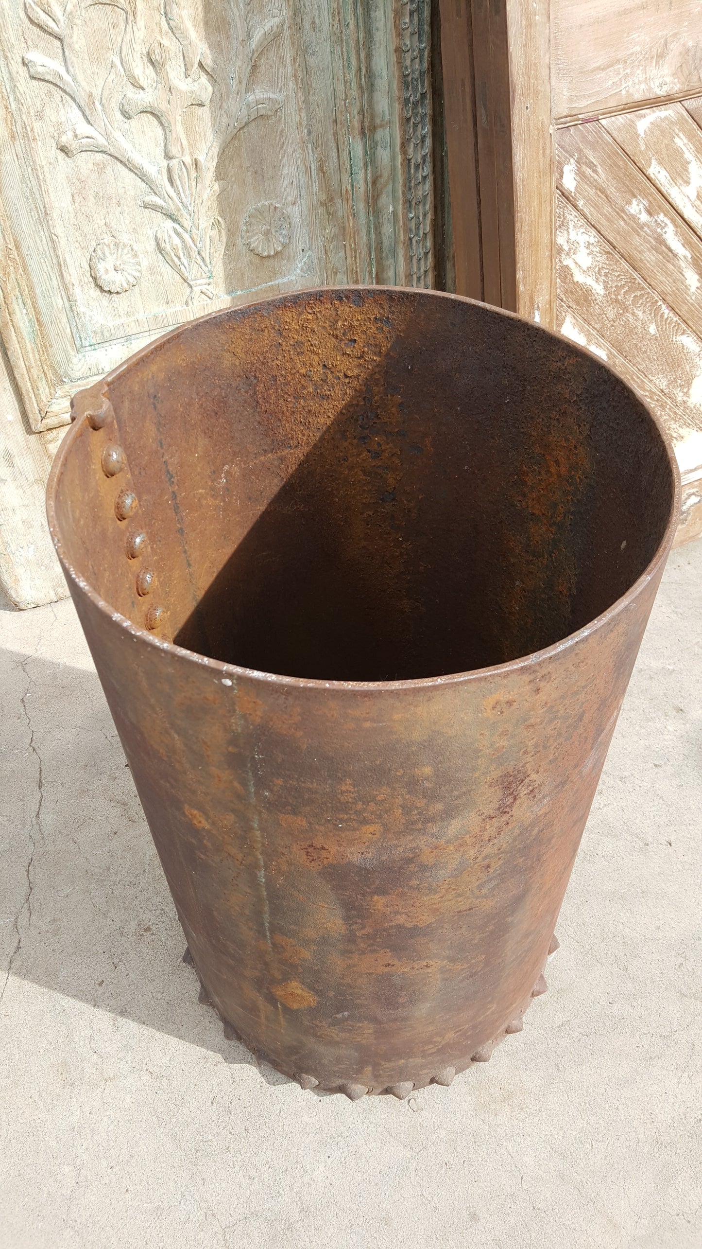 Tank Table Base with Rivets