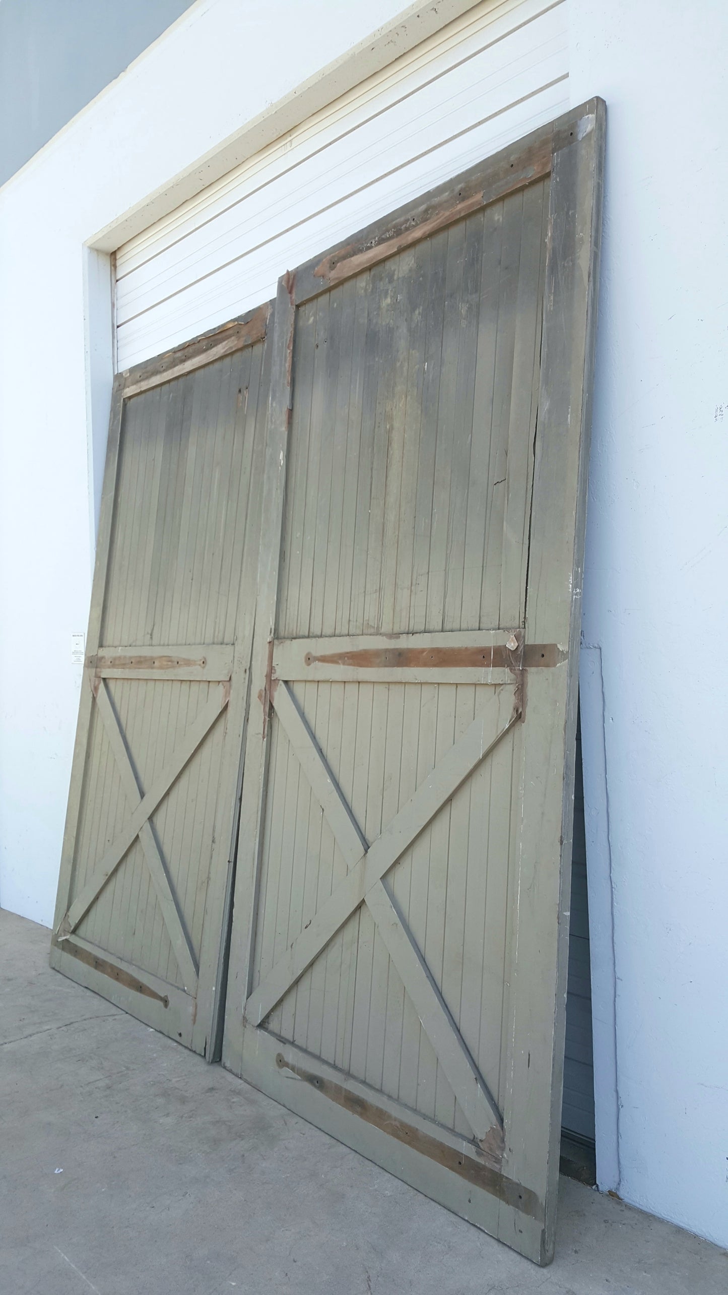 Pair of 2 Panel Gray Antique Barn Doors