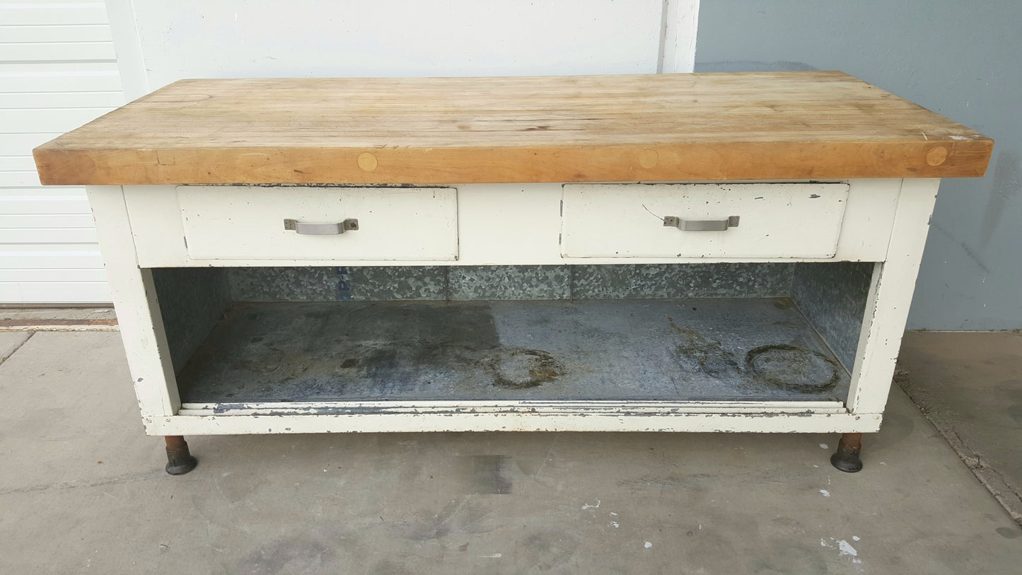 2 Drawer White Bakery Table