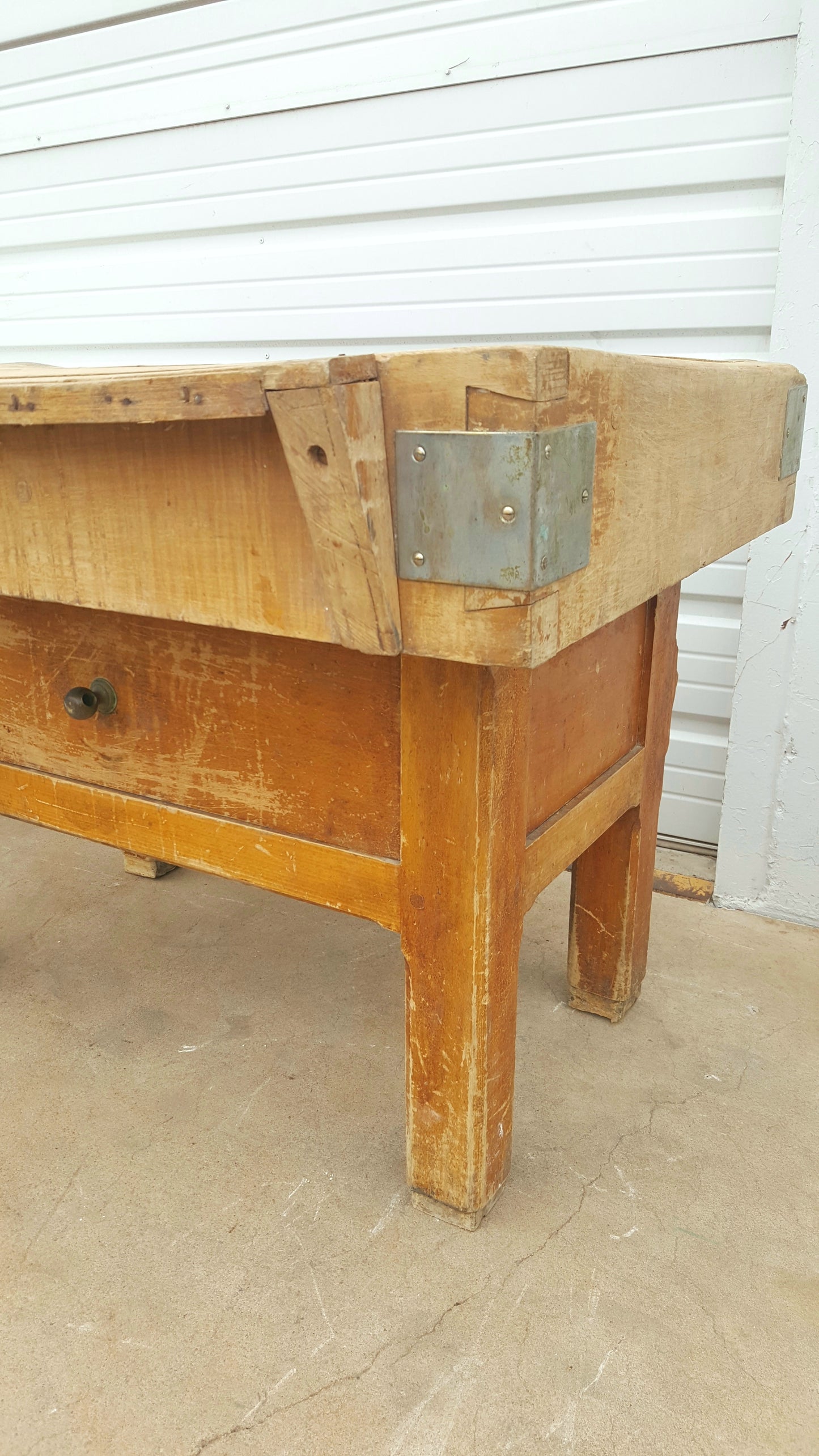 1 Drawer Butcher Block Island Top (TOP SEPARATED AND BASE USED FOR SKU 12743)
