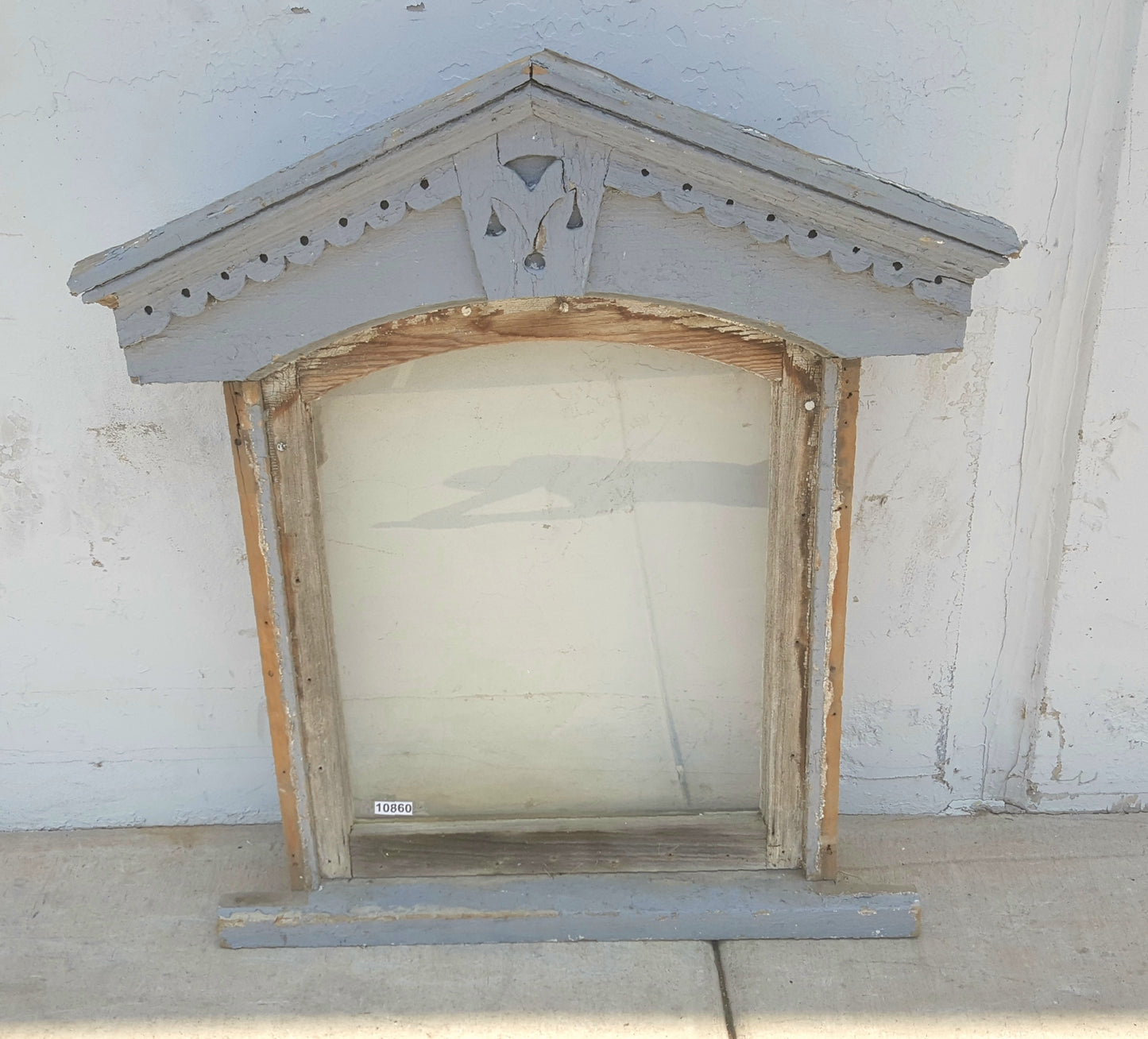 Arched Single Pane Gray Dormer Window