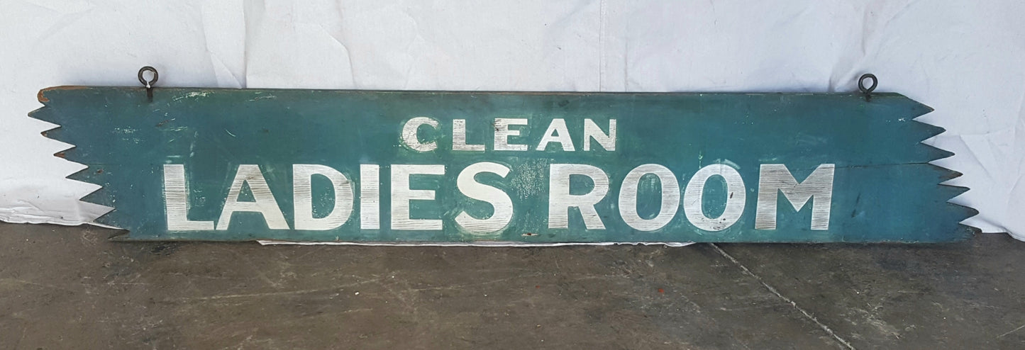 Clean Ladies Room Wood Sign
