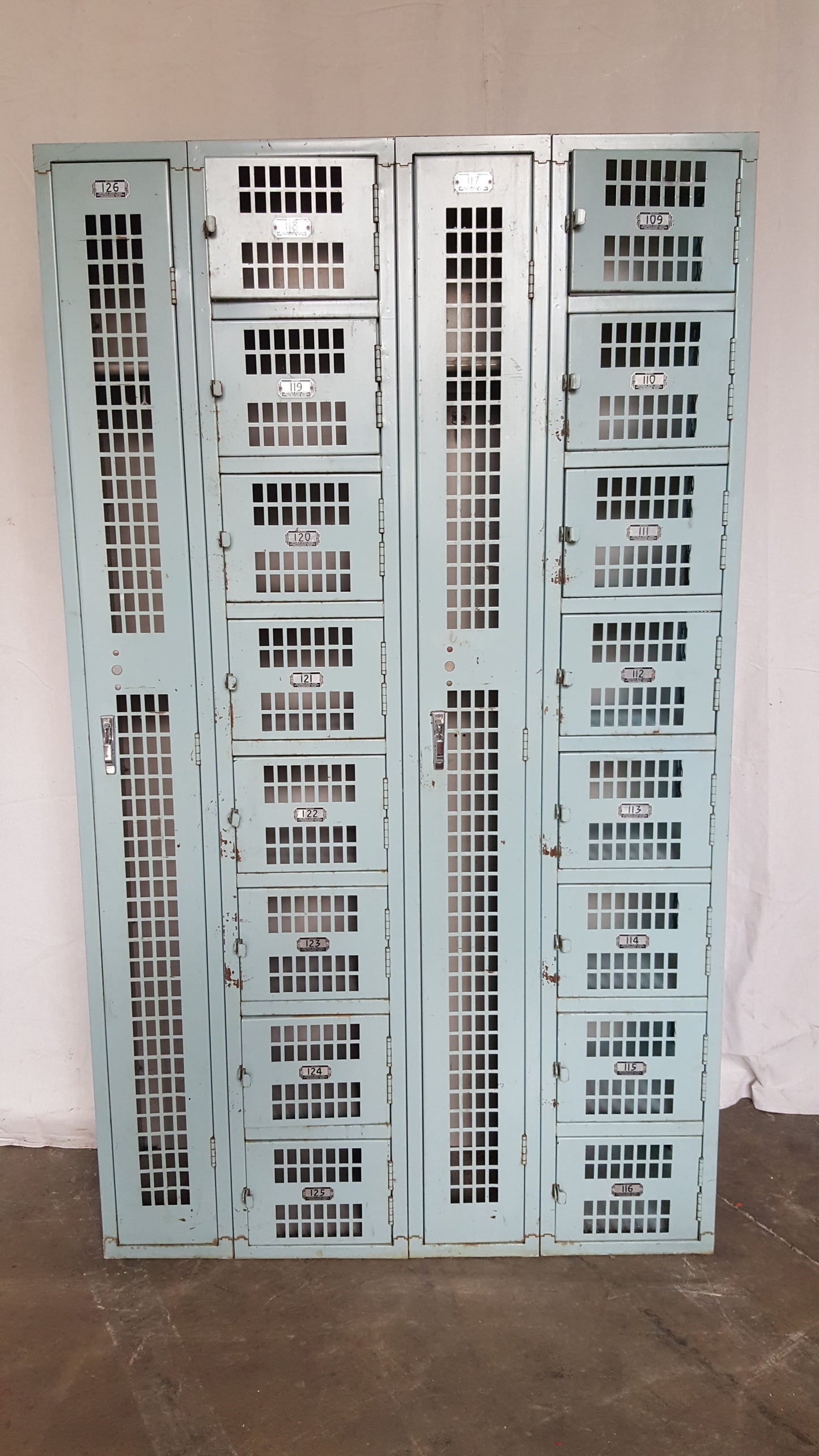 Set of 18 Blue Mesh Lockers