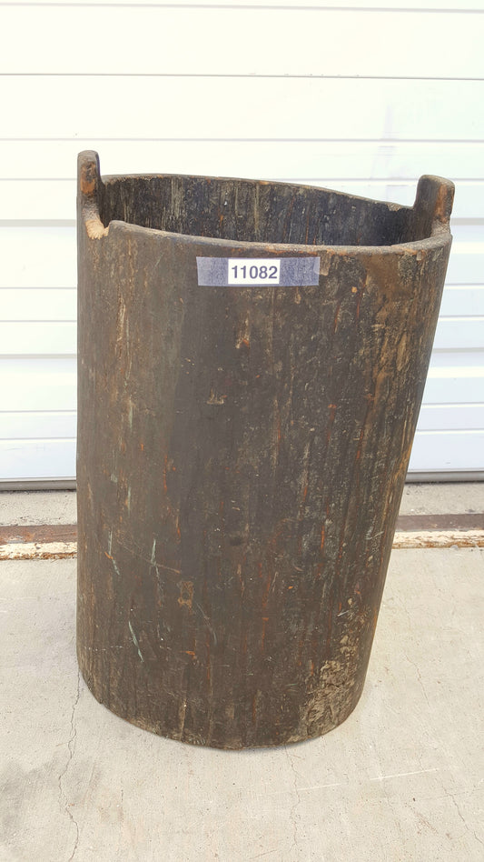 Small Salvaged Hornbeam Container Repurposed as Planter / Trashcan