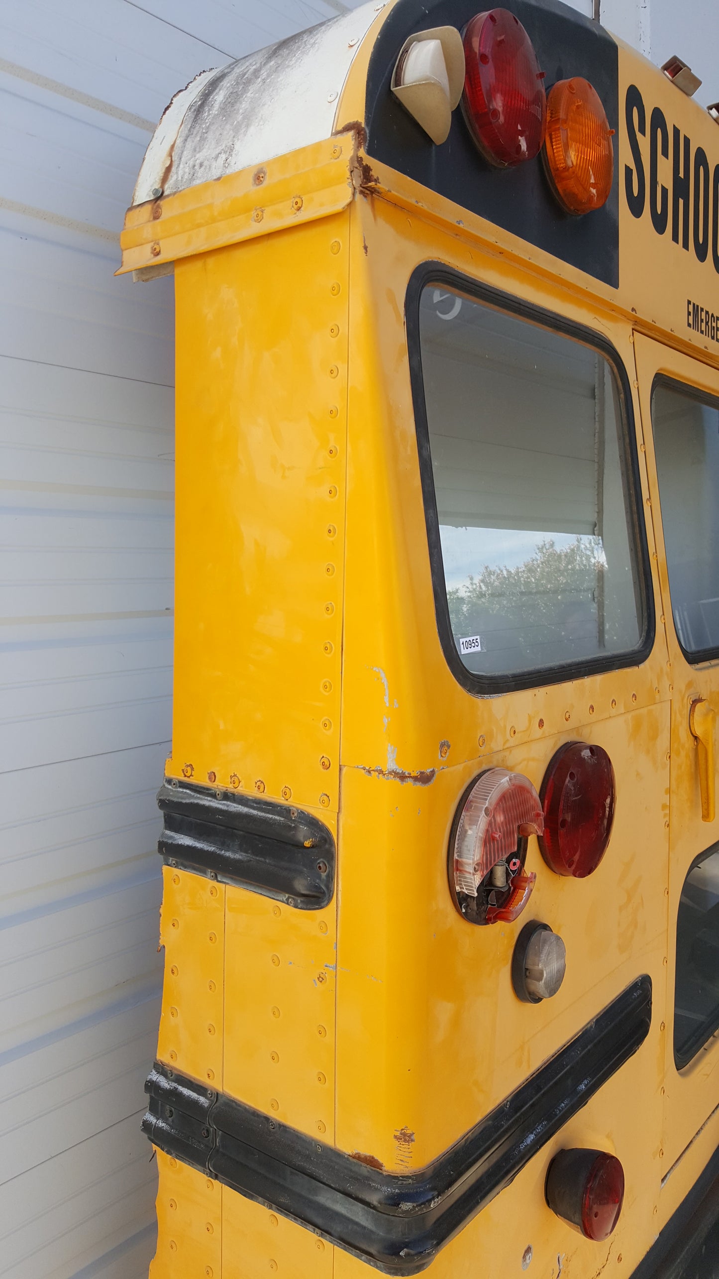 Repurposed School Bus Back Art / Sign