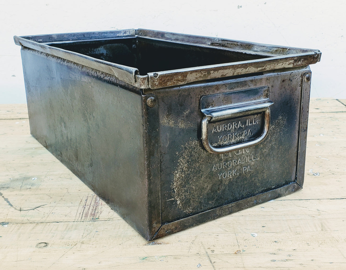 Buffed and Stripped Lyon Metal Drawers / Crate