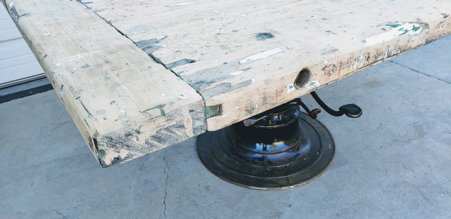 Table with Industrial Hydraulic Base
