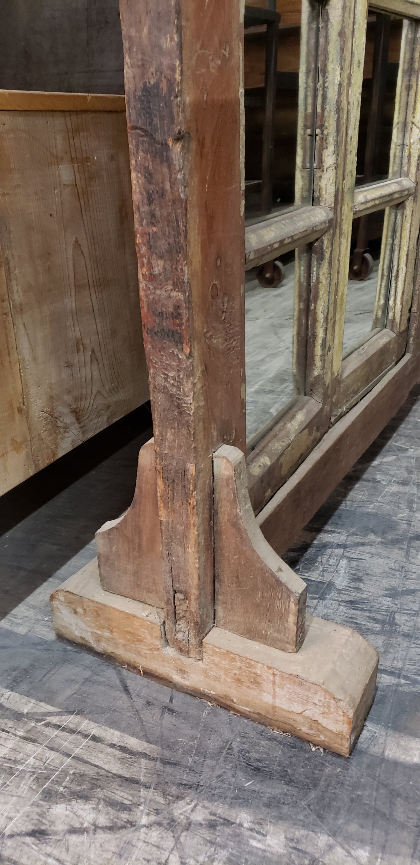 24 Pane Repurposed Arched Mirror