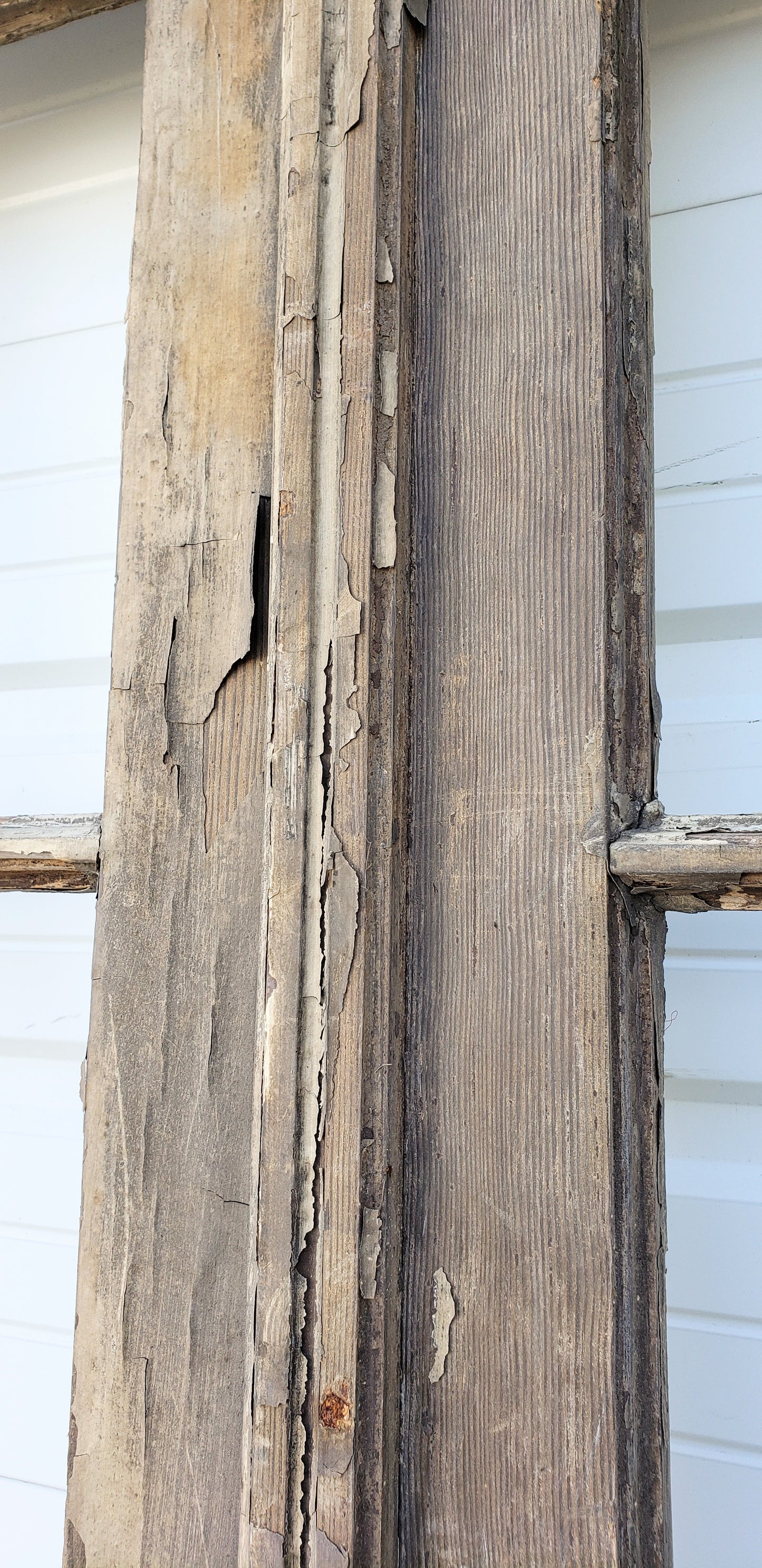 Pair of 6 Lite French Windows and Half Round Transom Set (No Glass)