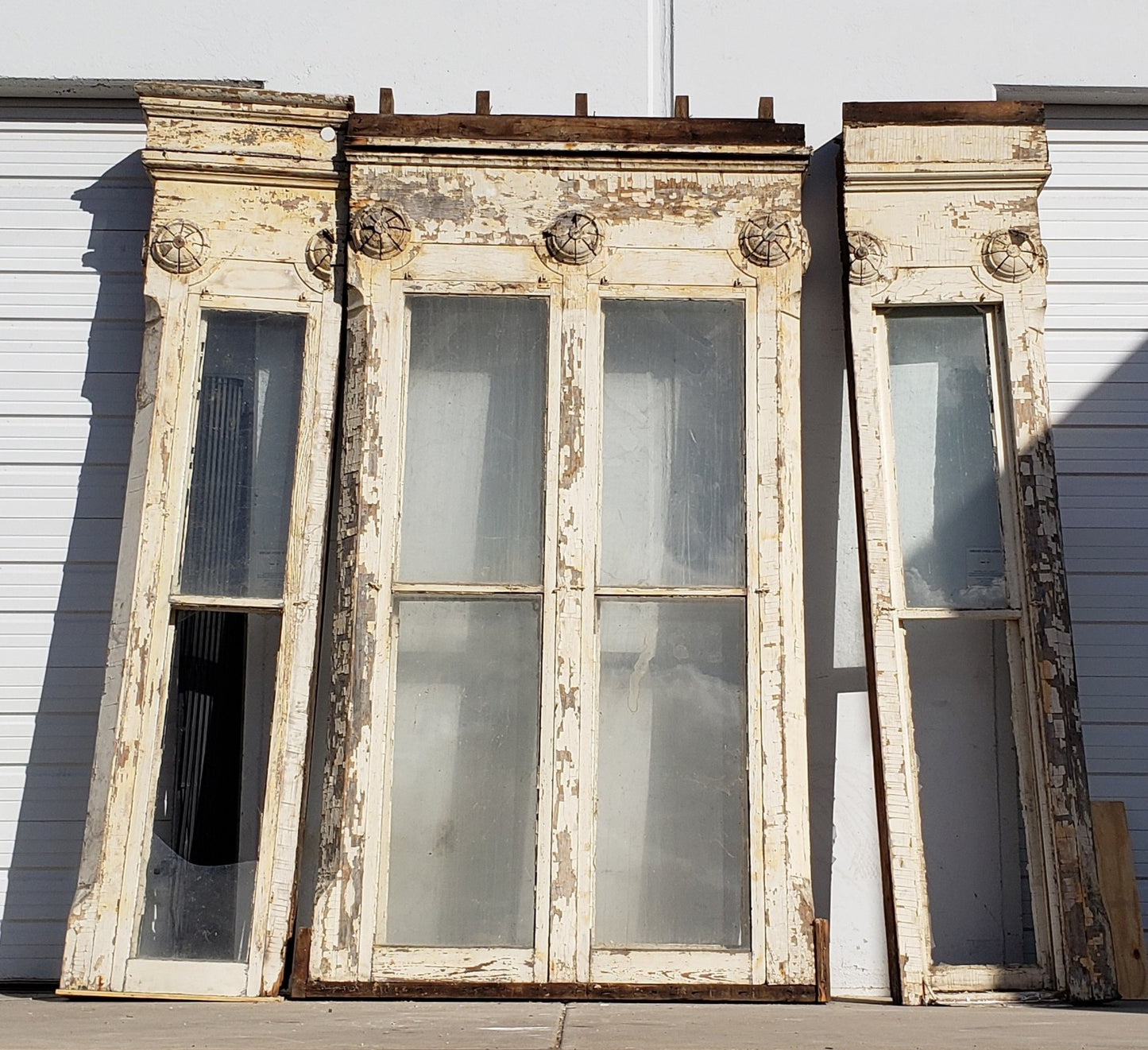 Oversized Rectangle Window and Sidelites Salvaged from a Kentucky Farmhouse, c. 1800's