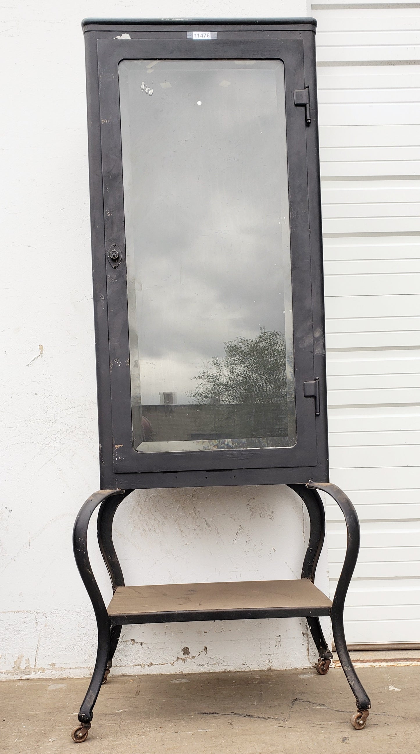 Black Medical Cabinet with Beveled Glass