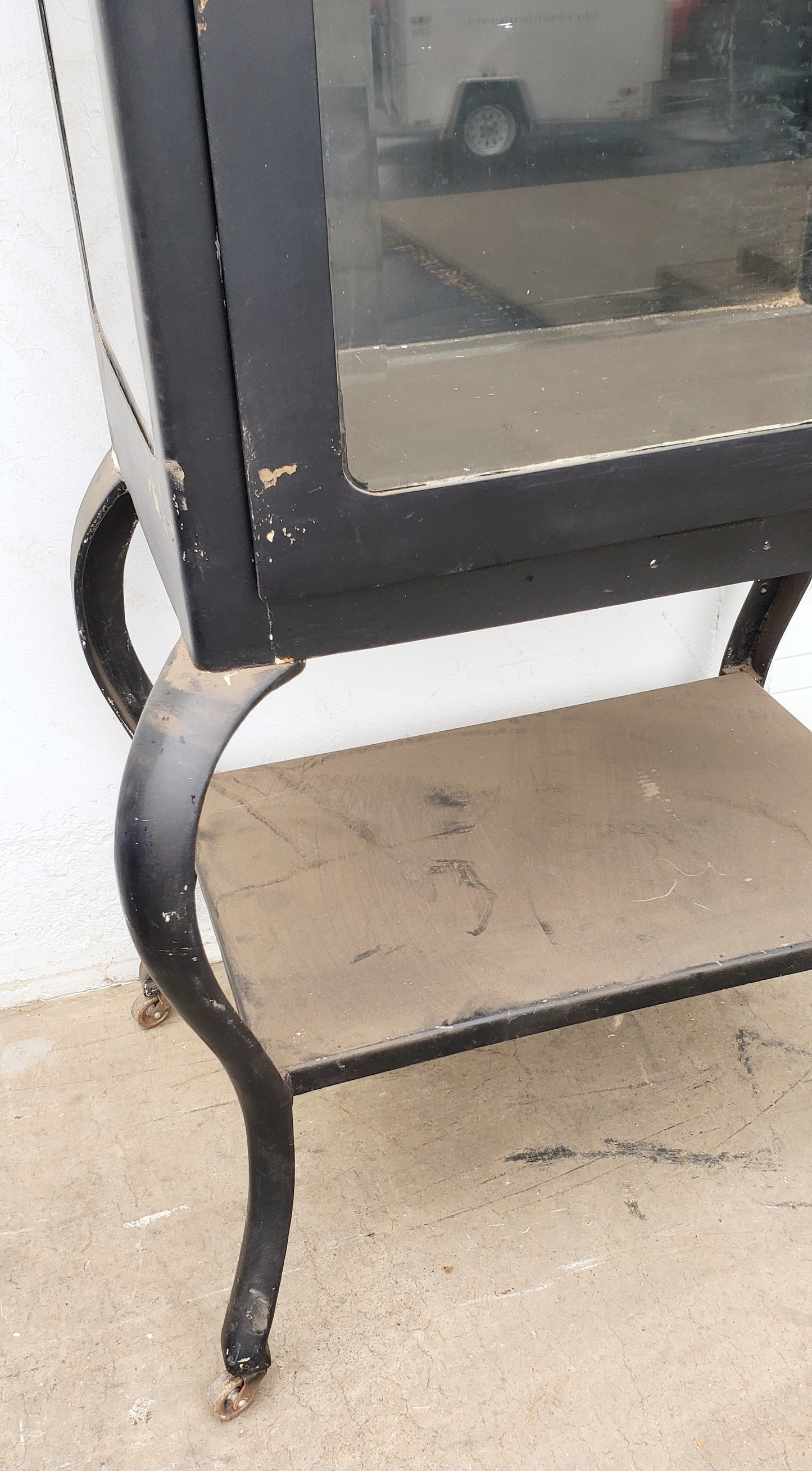 Black Medical Cabinet with Beveled Glass