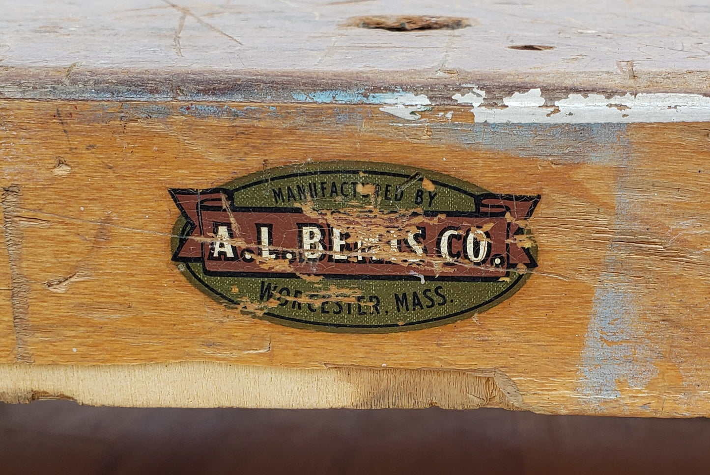 2 Drawer Antique Work Table with Vises