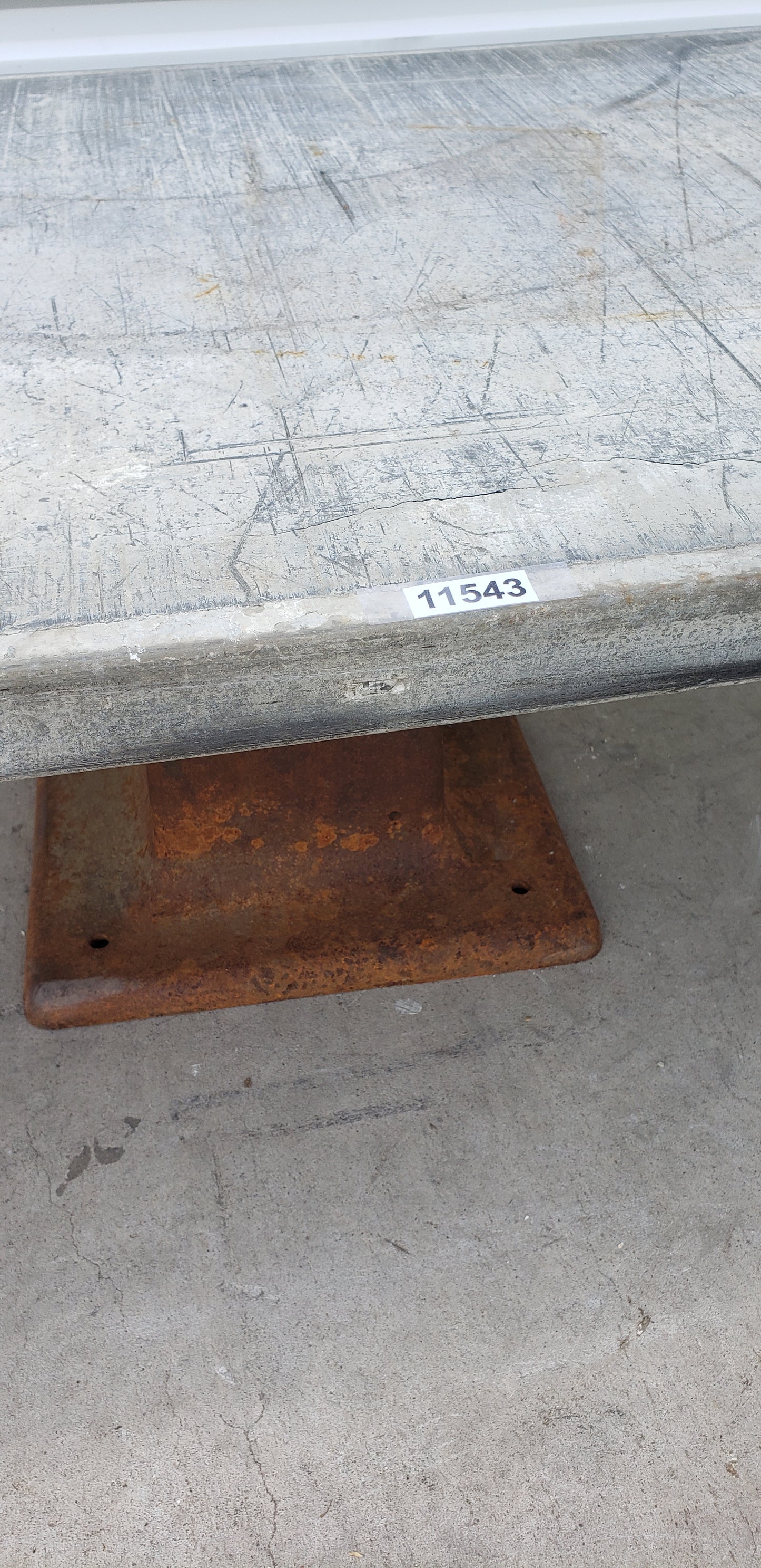 Gray Coffee Table with Iron Base