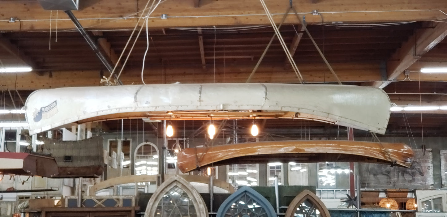 Repurposed Canoe Pendant Light