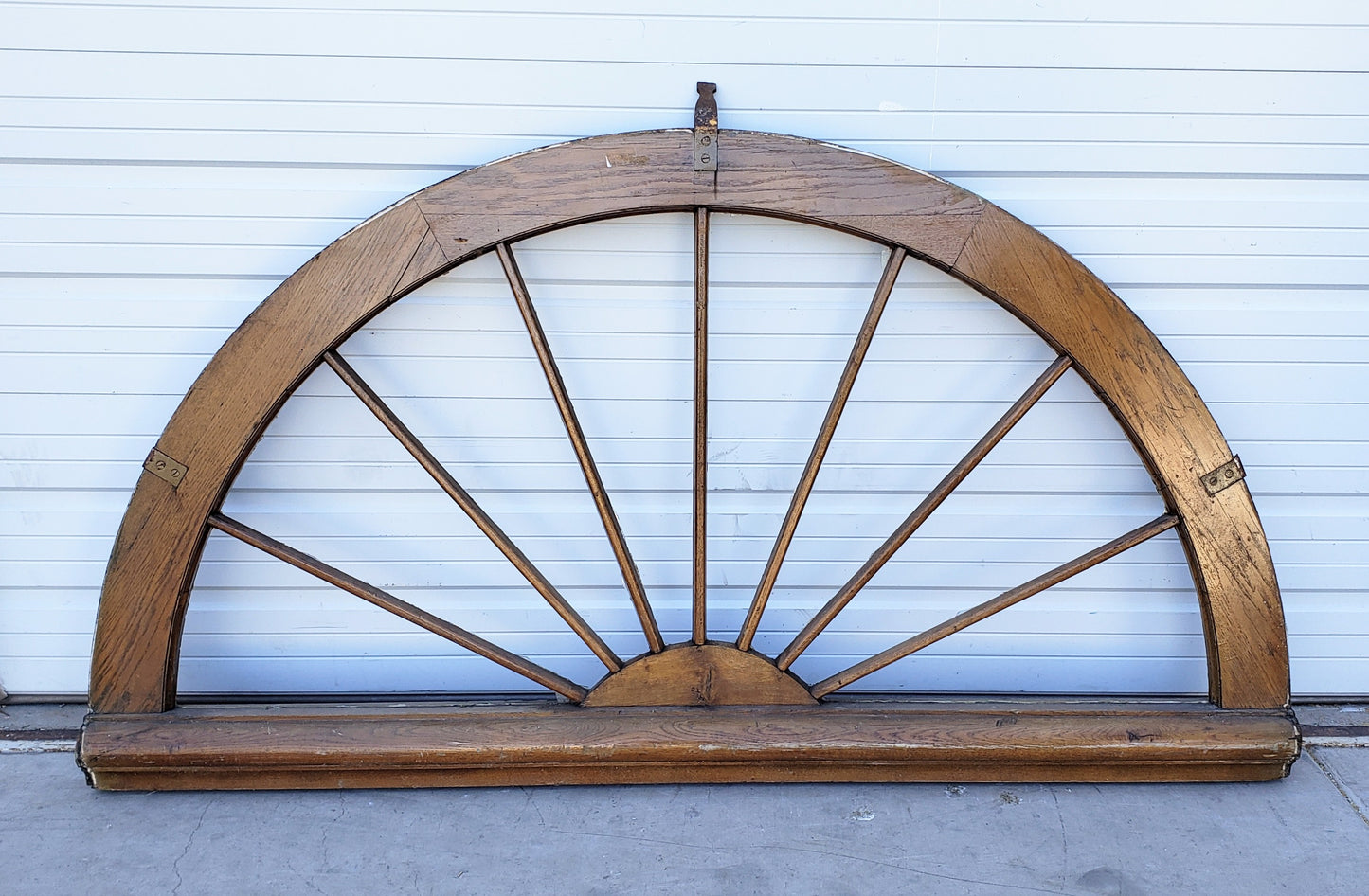 Antique Pair of Wood Carved Doors and Transom