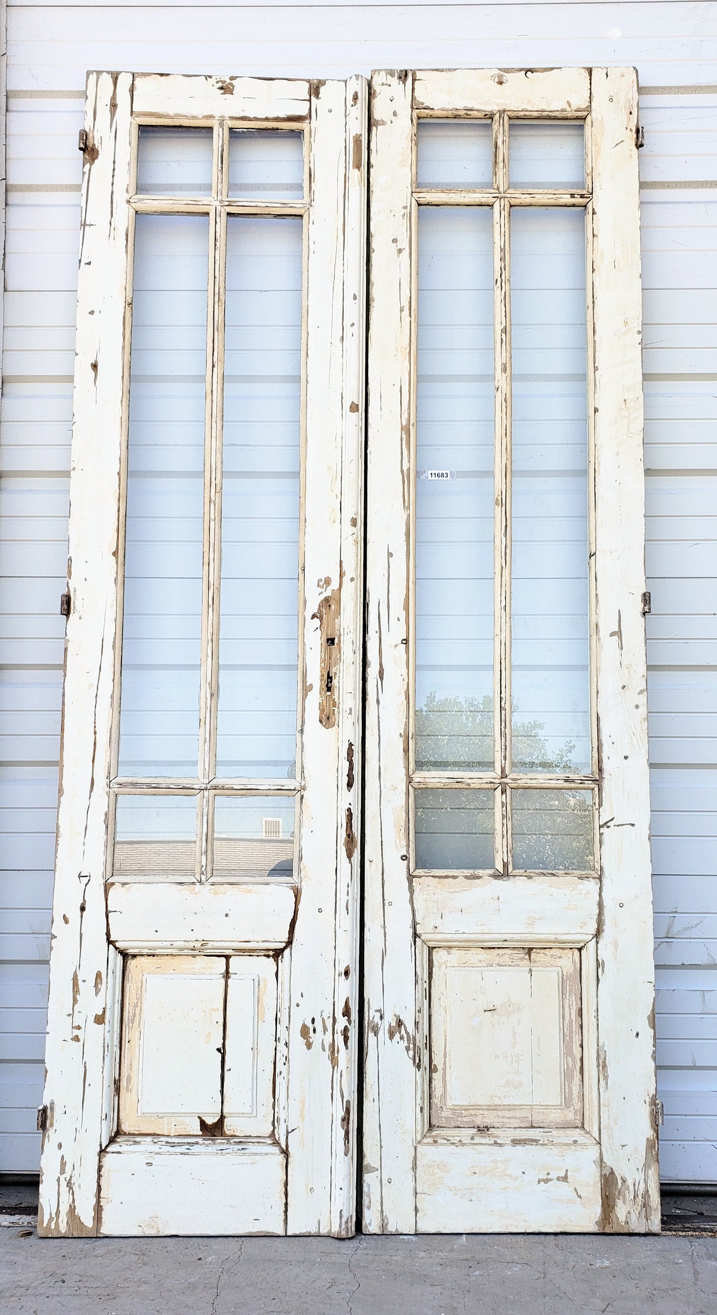 Pair of 6 Lite Painted French Antique Doors