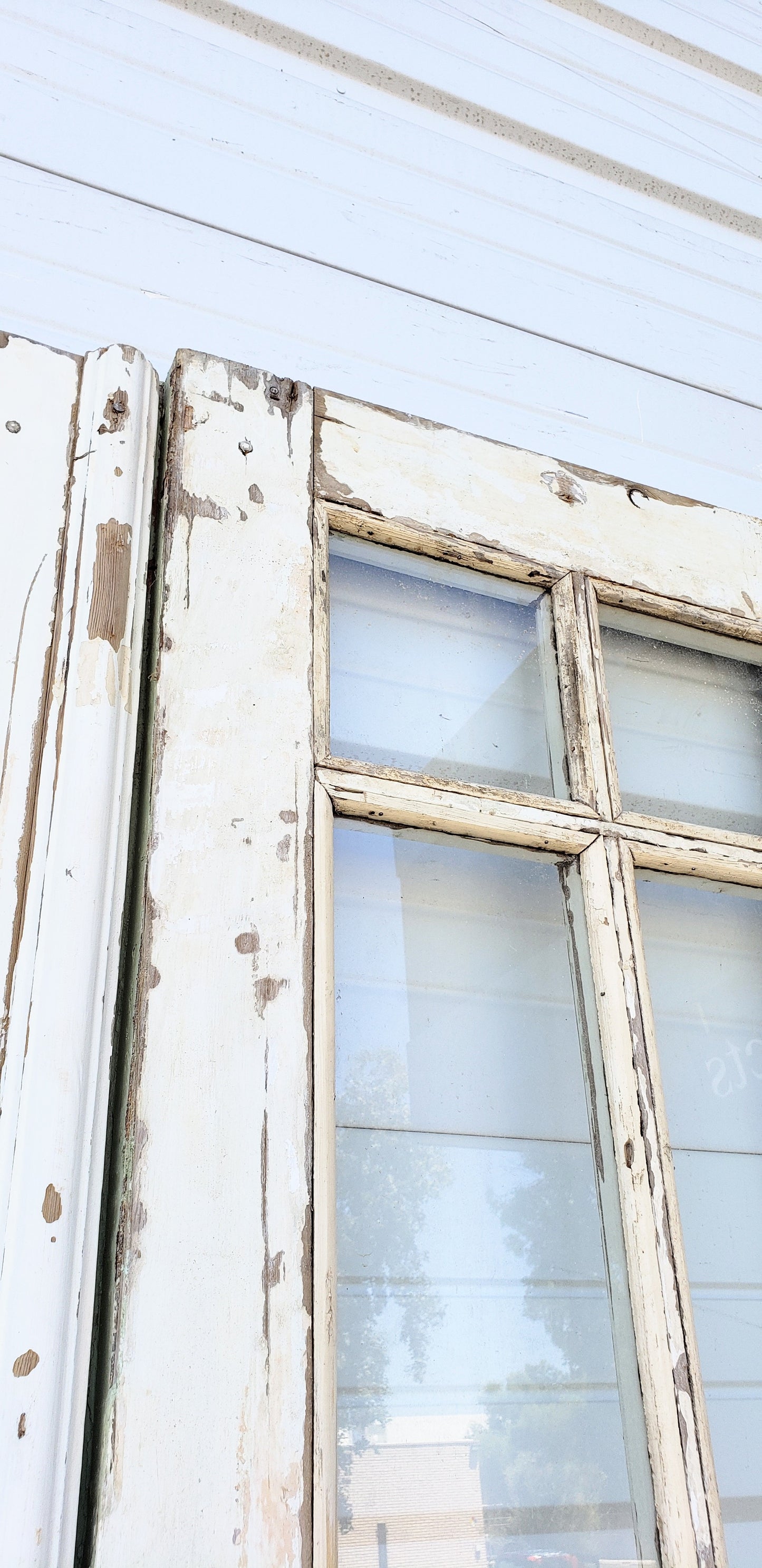 Pair of 6 Lite Painted French Antique Doors
