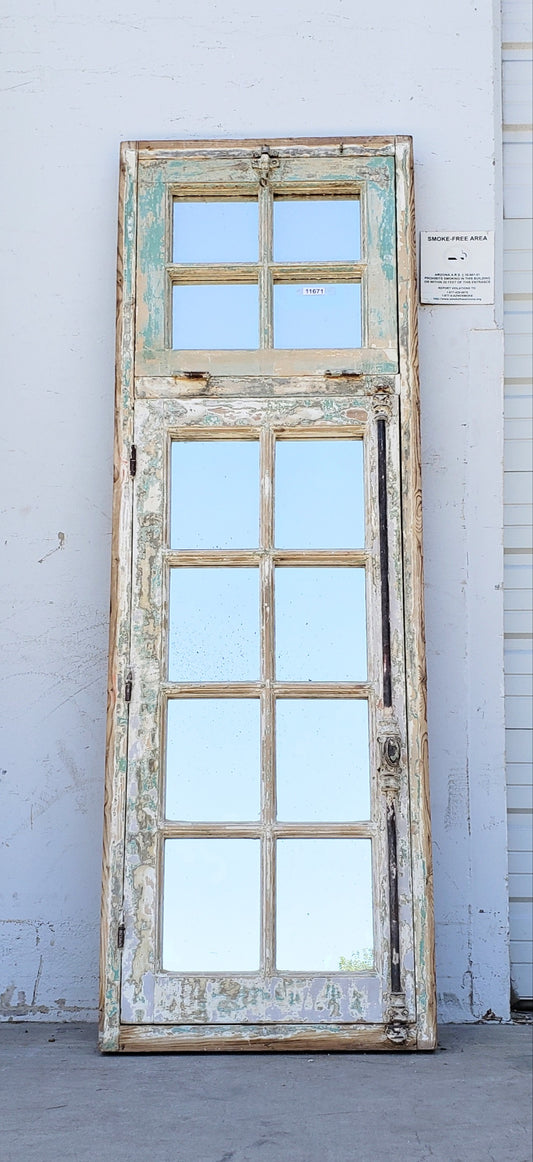 12 Pane Repurposed Painted Mirrored Rectangle Window