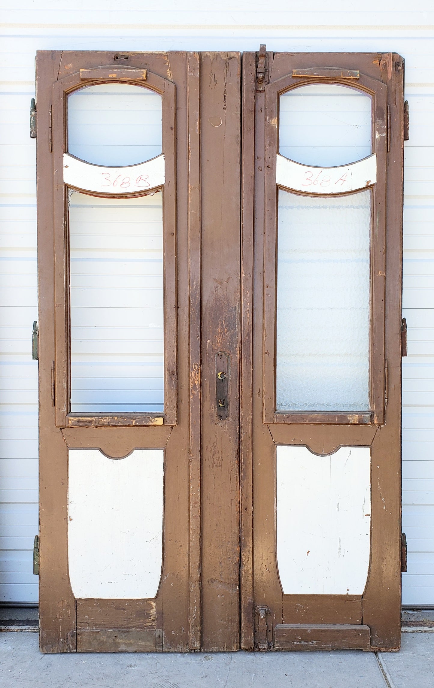 Antique Pair of Painted Wood Doors