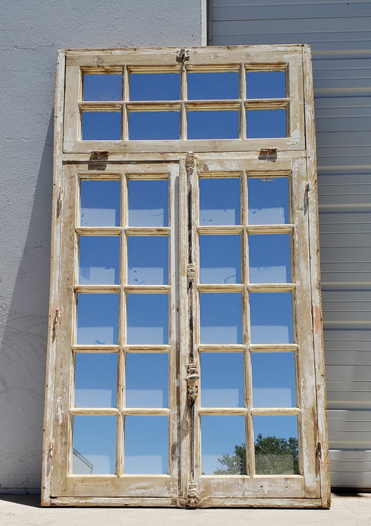 28 Pane Repurposed Wood Mirrored Rectangle Windows