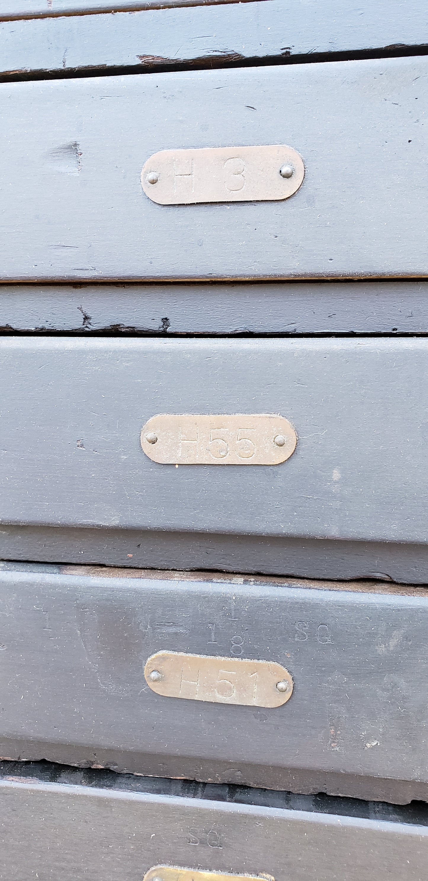 Antique 90 Drawer Double-Sided Hardware Store Cabinet