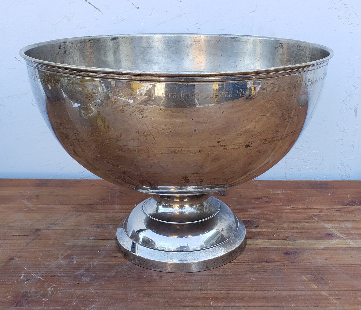 Silver Bowl with Champagne Brands