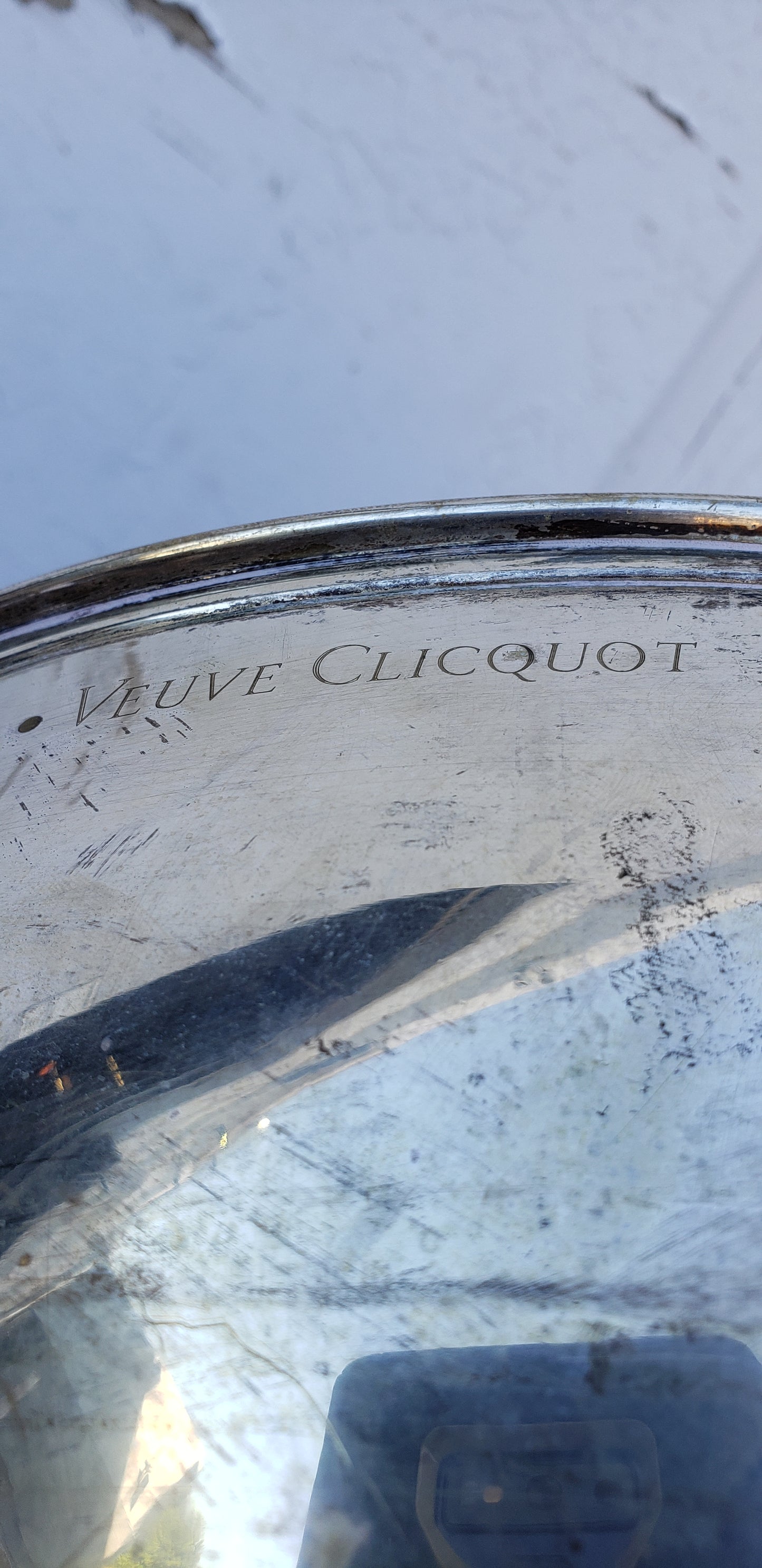 Silver Bowl with Champagne Brands