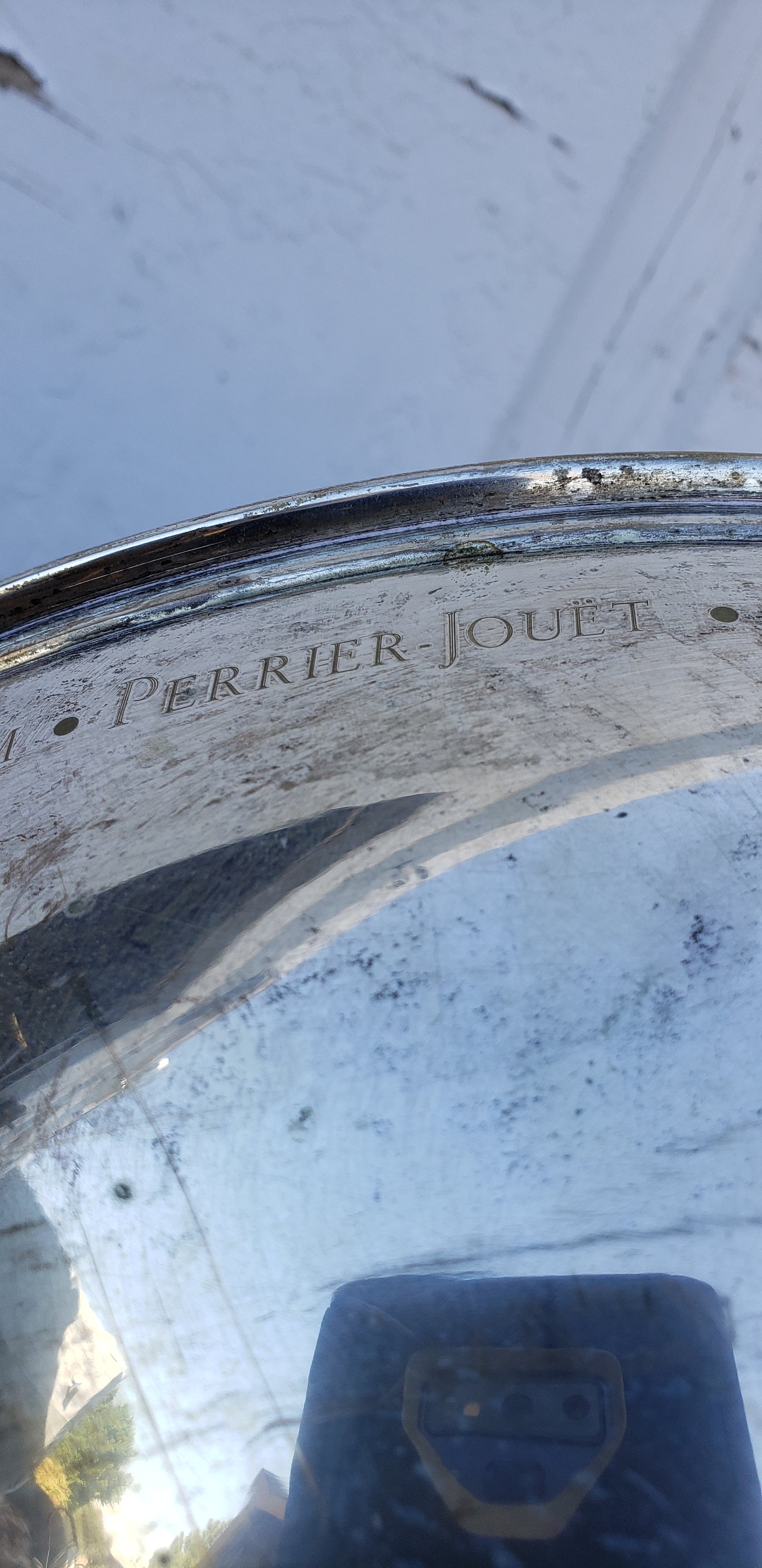 Silver Bowl with Champagne Brands