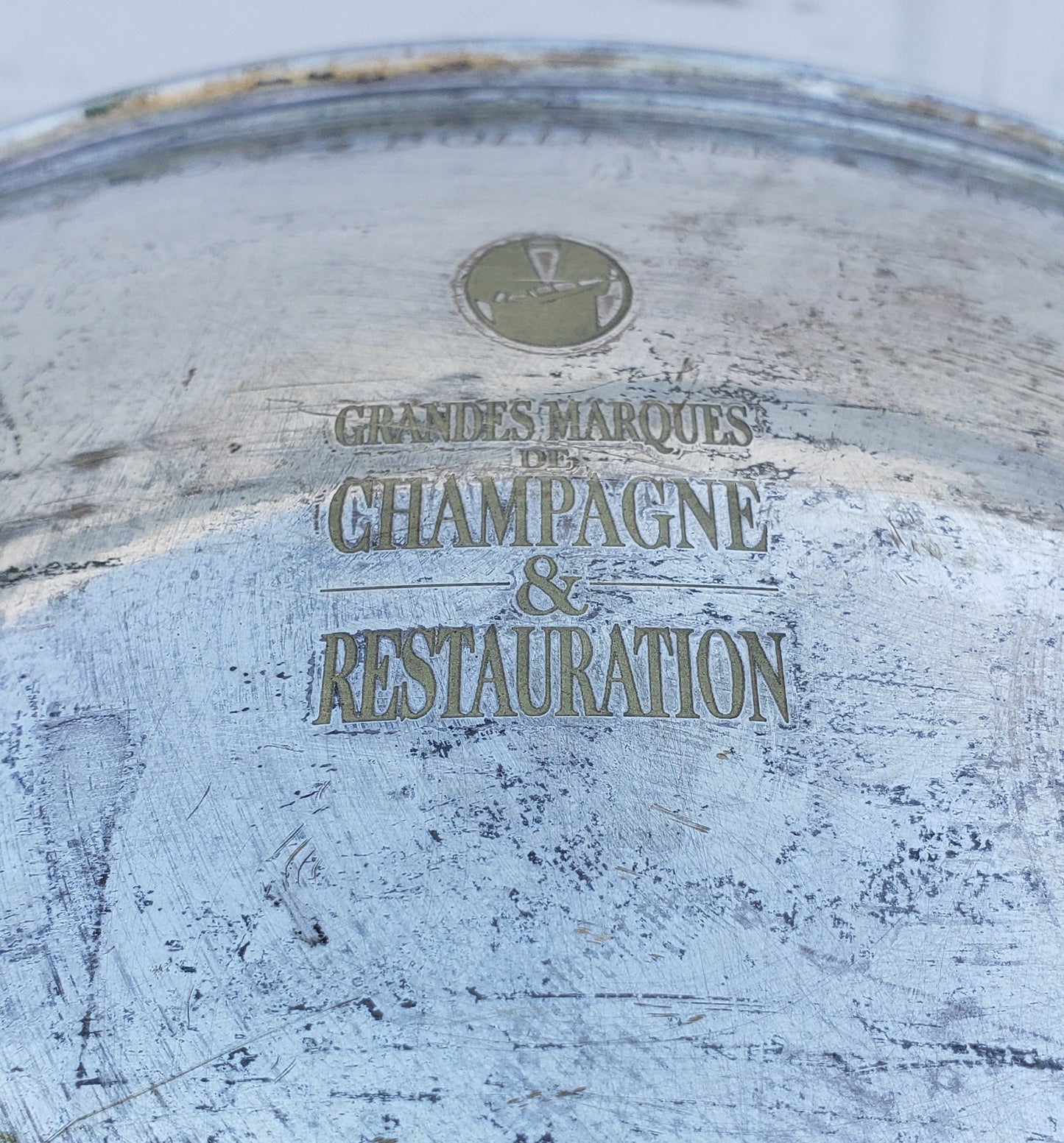 Silver Bowl with Champagne Brands